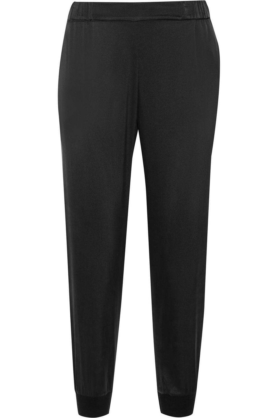 Alice And Olivia Pete Silk-blend Tapered Pants In Black