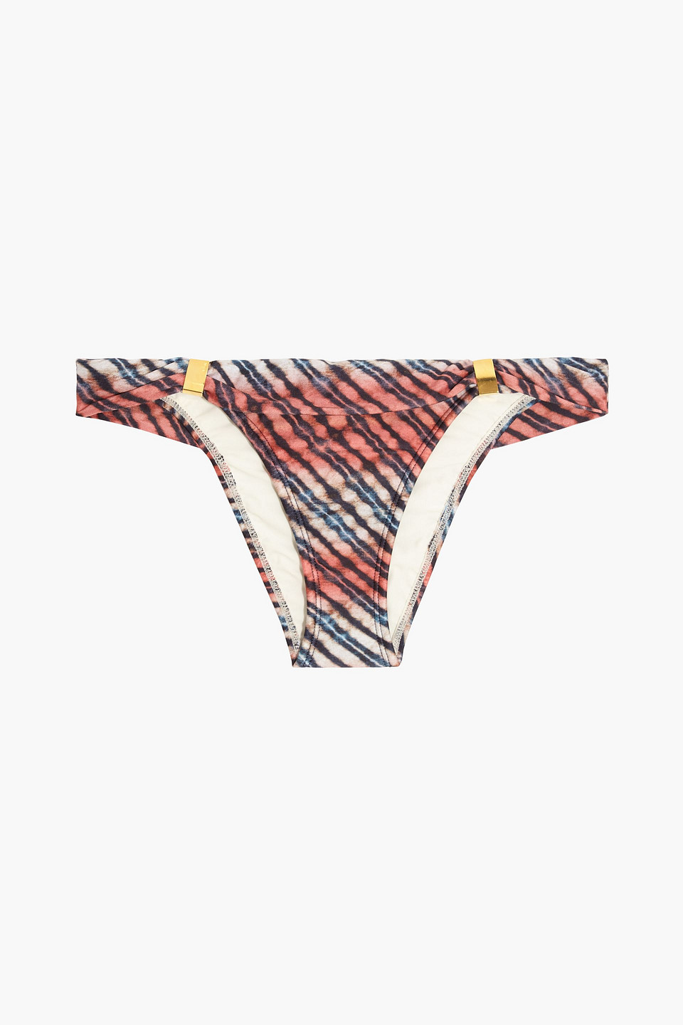 Ripple embellished printed low-rise bikini briefs