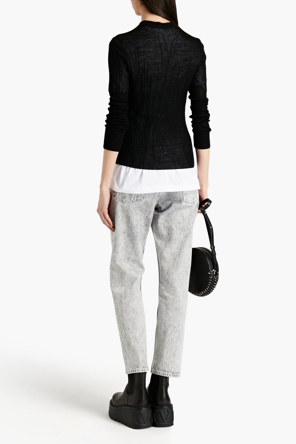 BALENCIAGA Layered ribbed wool top