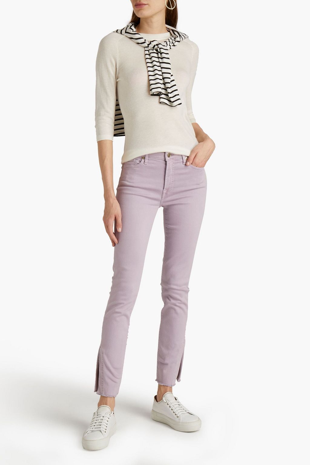 7 FOR ALL MANKIND Cropped high-rise skinny jeans
