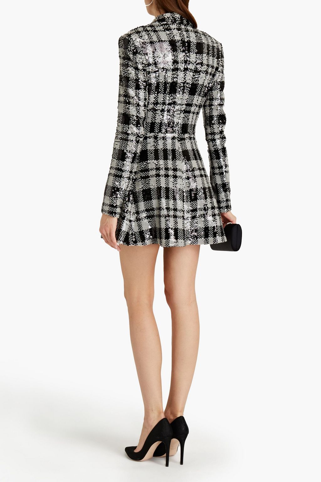 ROTATE BIRGER CHRISTENSEN Newton double-breasted checked sequined crepe mini dress