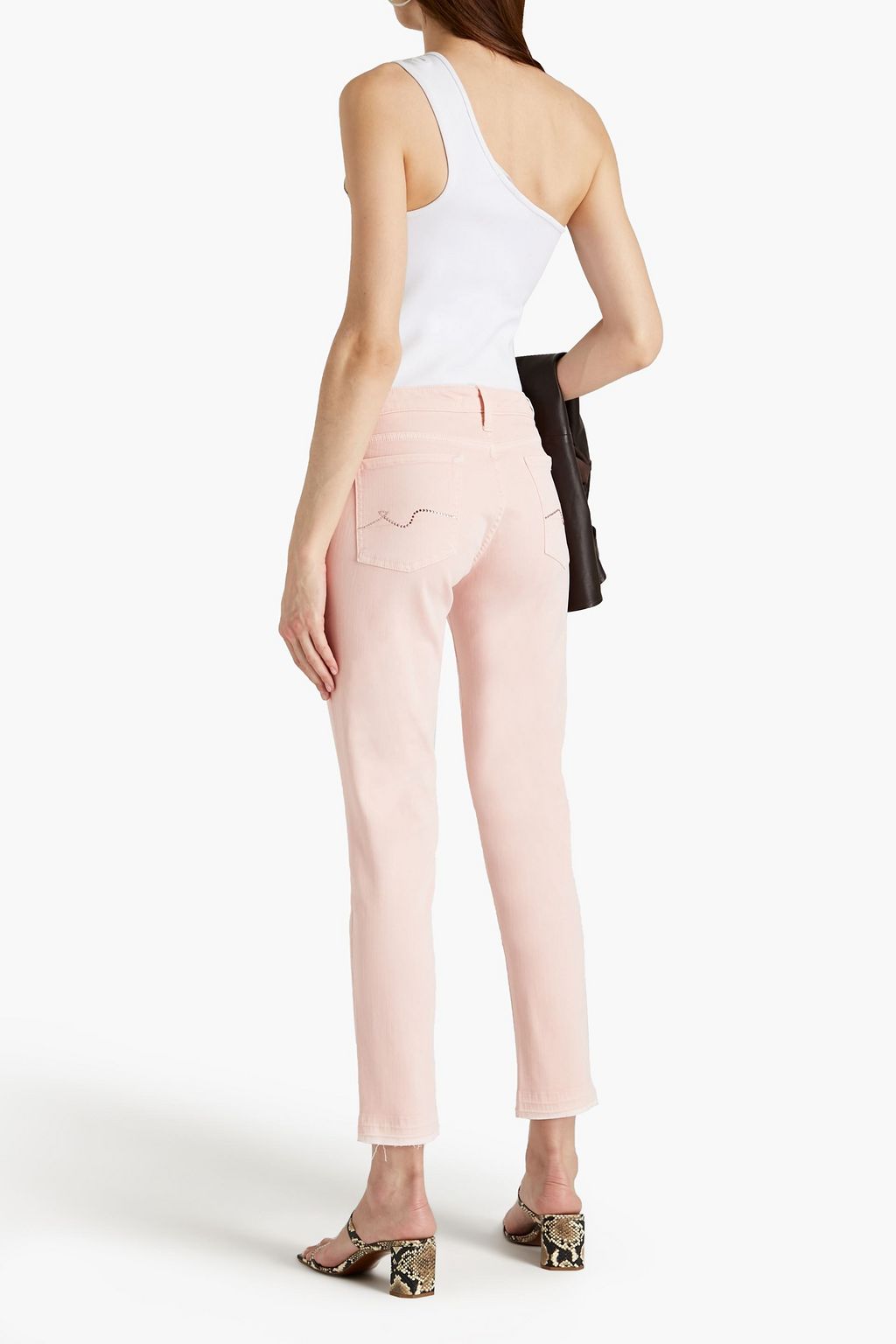 7 FOR ALL MANKIND Pyper cropped embellished mid-rise slim-leg jeans