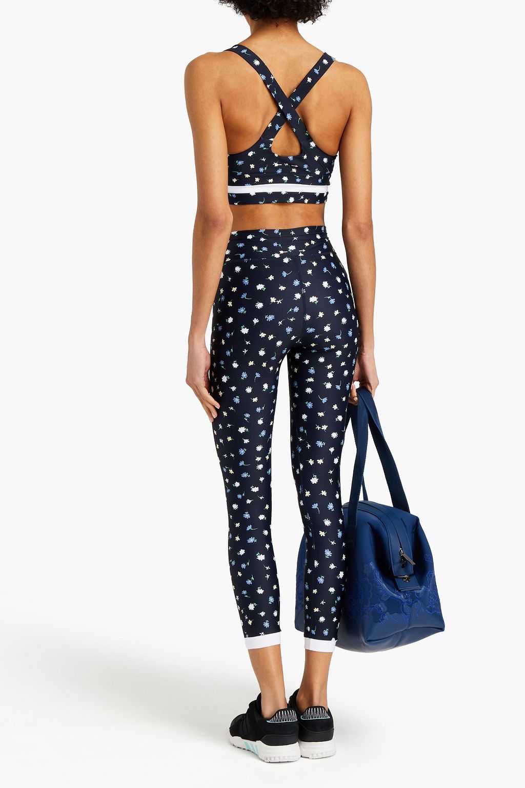 THE UPSIDE Cropped floral-print stretch leggings