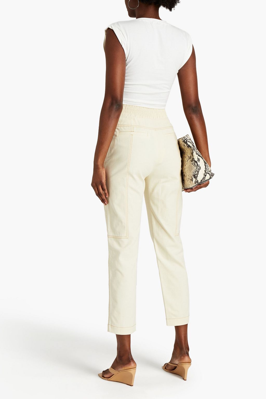 SIMKHAI Ruched cotton-jersey bodysuit
