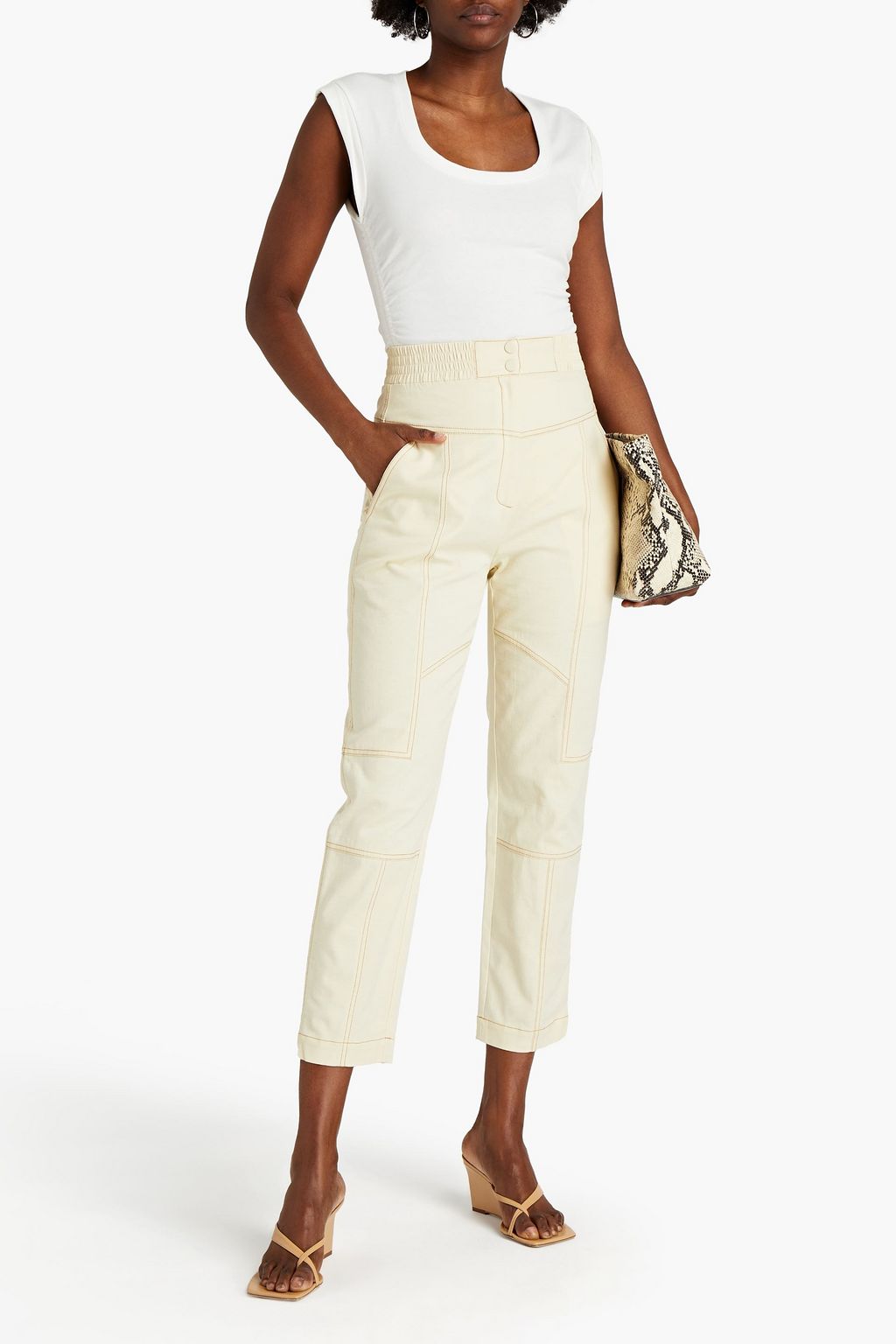 SIMKHAI Ruched cotton-jersey bodysuit