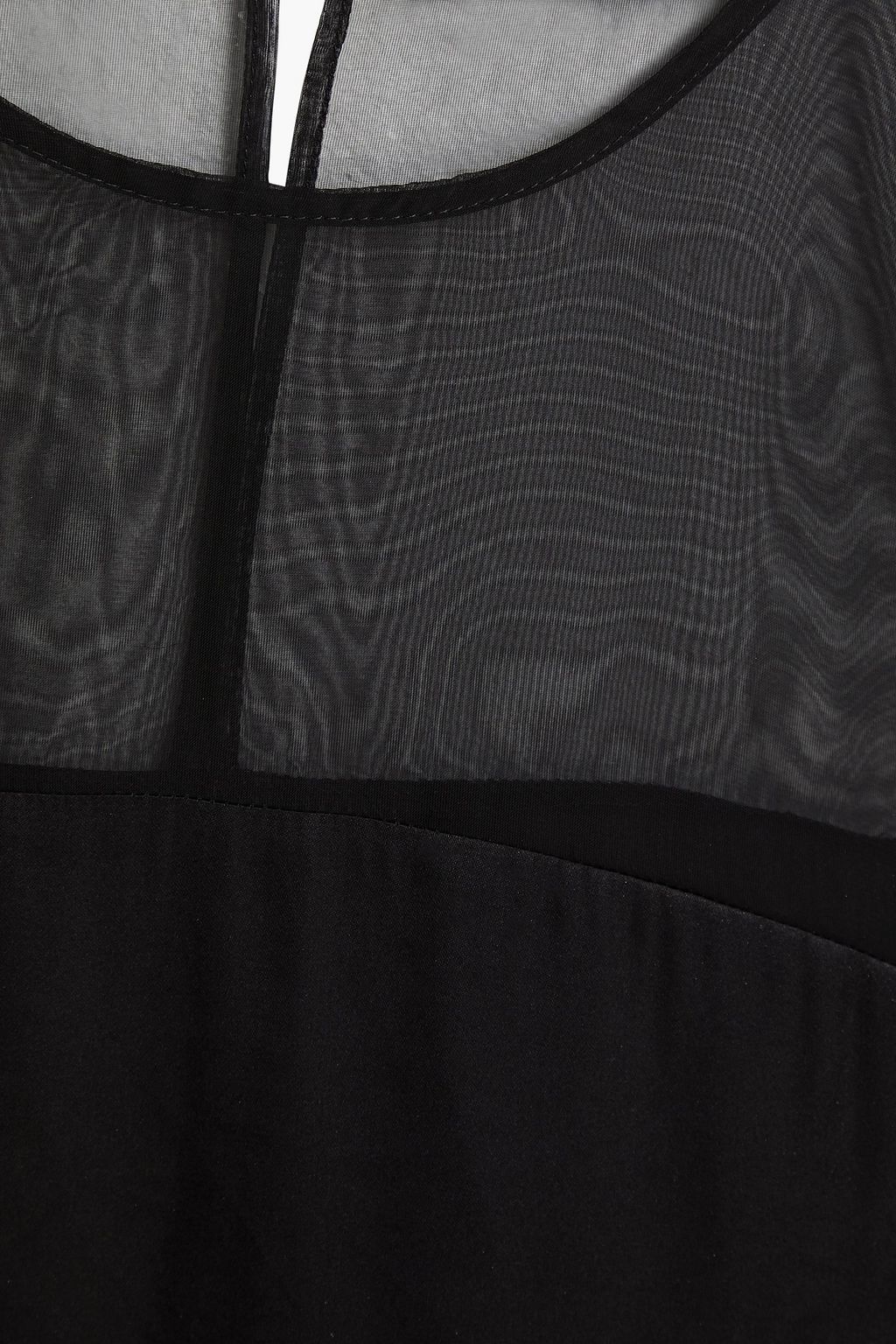 7 FOR ALL MANKIND Chiffon-paneled satin top