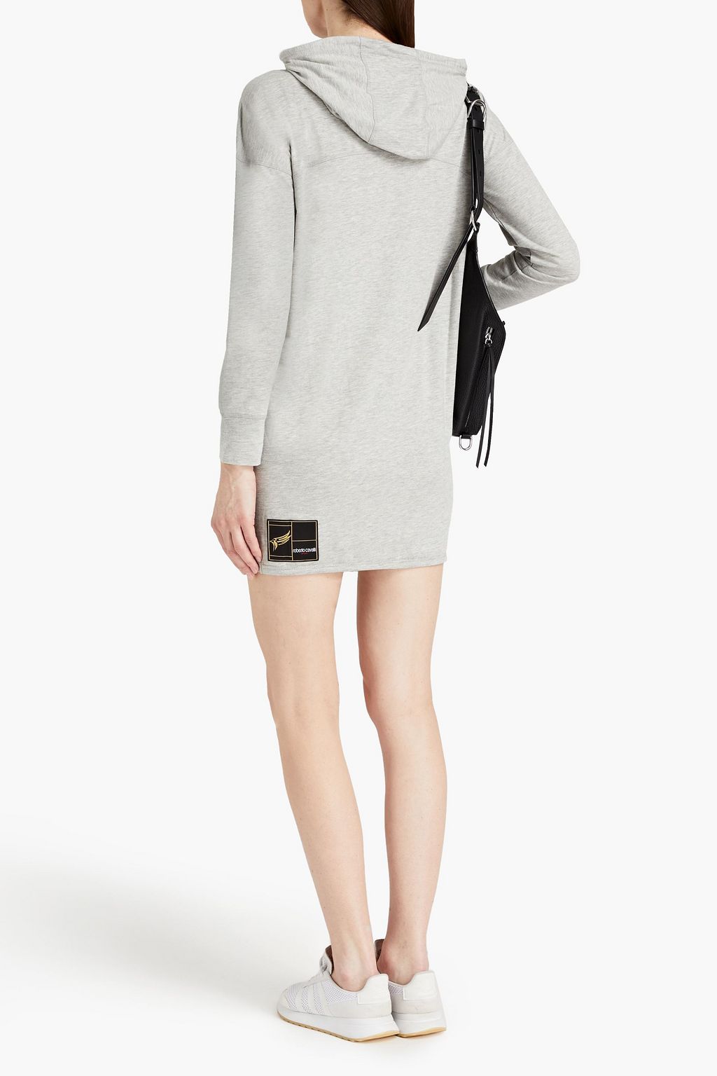 ROBERTO CAVALLI Embellished printed cotton-blend jersey hoodie