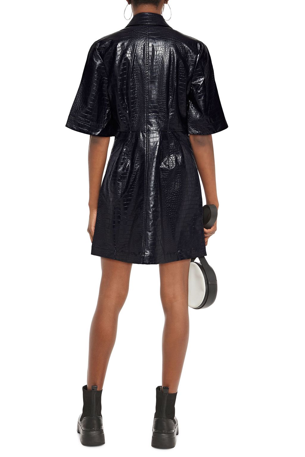 SAMSØE Φ SAMSØE Faux croc-effect leather mini dress