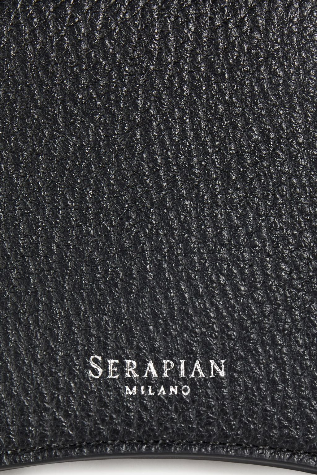 SERAPIAN Pebbled-leather sunglasses case