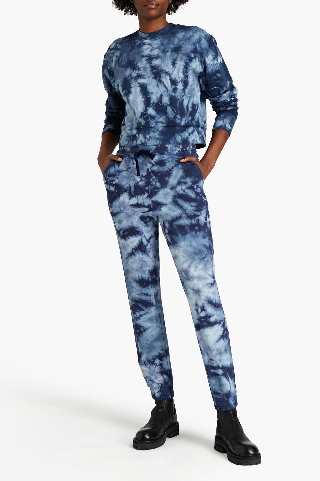 SIMKHAI Tie-dyed organic French cotton-terry sweatshirt