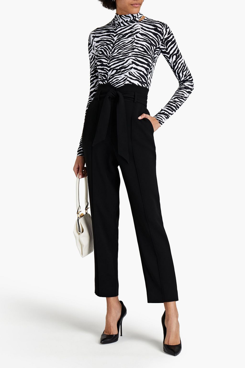 SIMKHAI Belted cady tapered pants