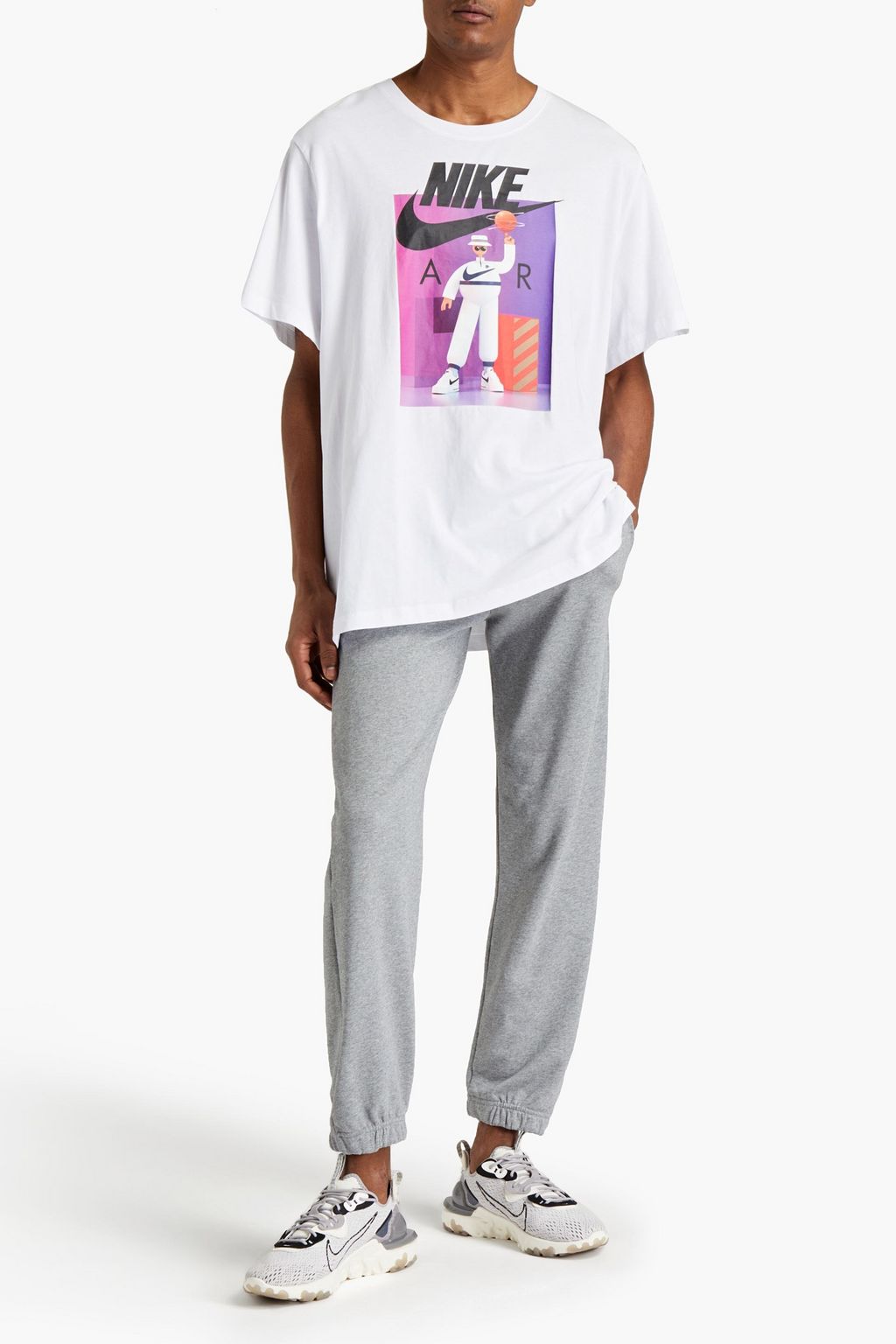 NIKE Printed cotton-jersey T-shirt