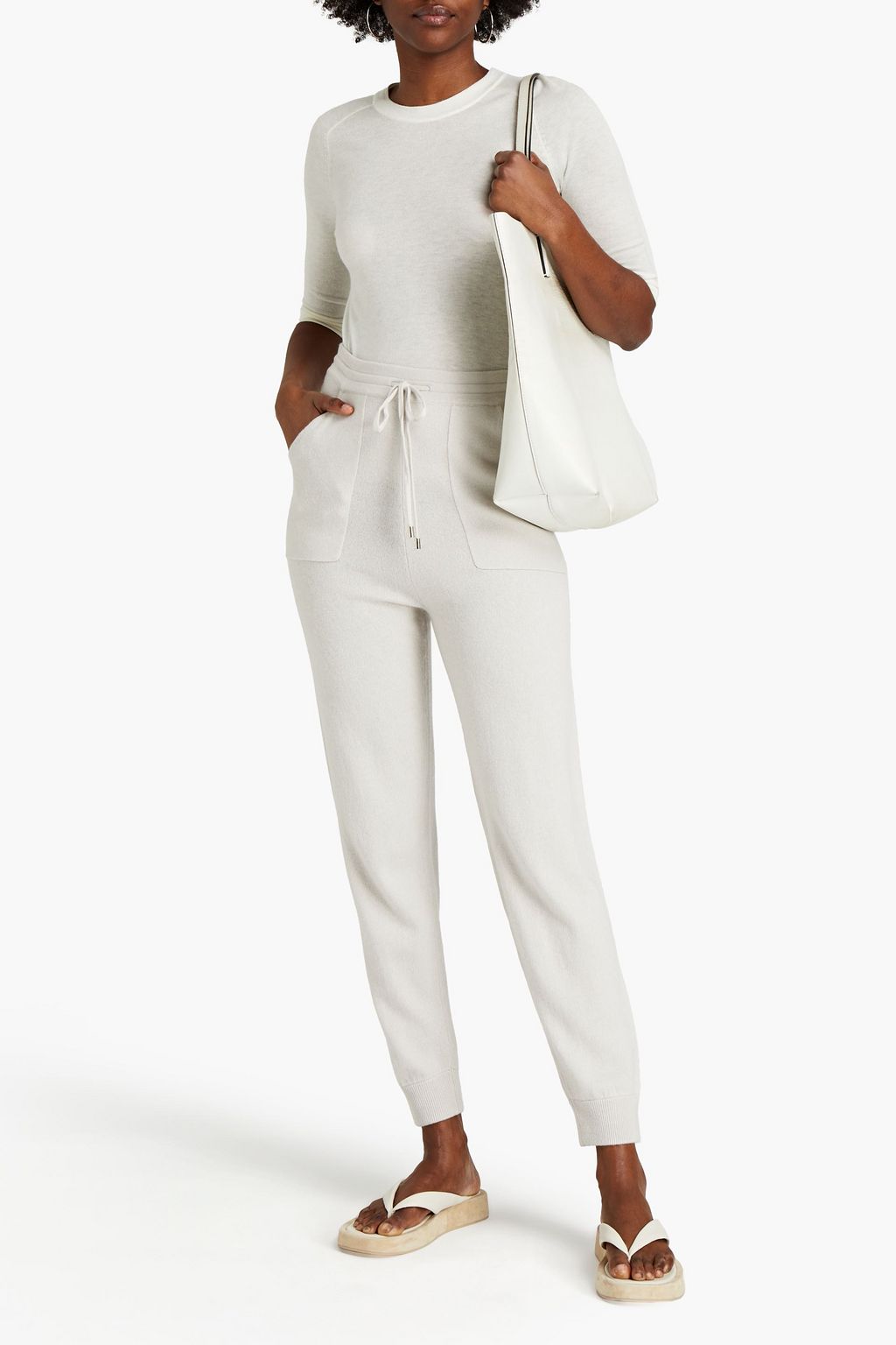 SIMKHAI Mélange knitted track pants