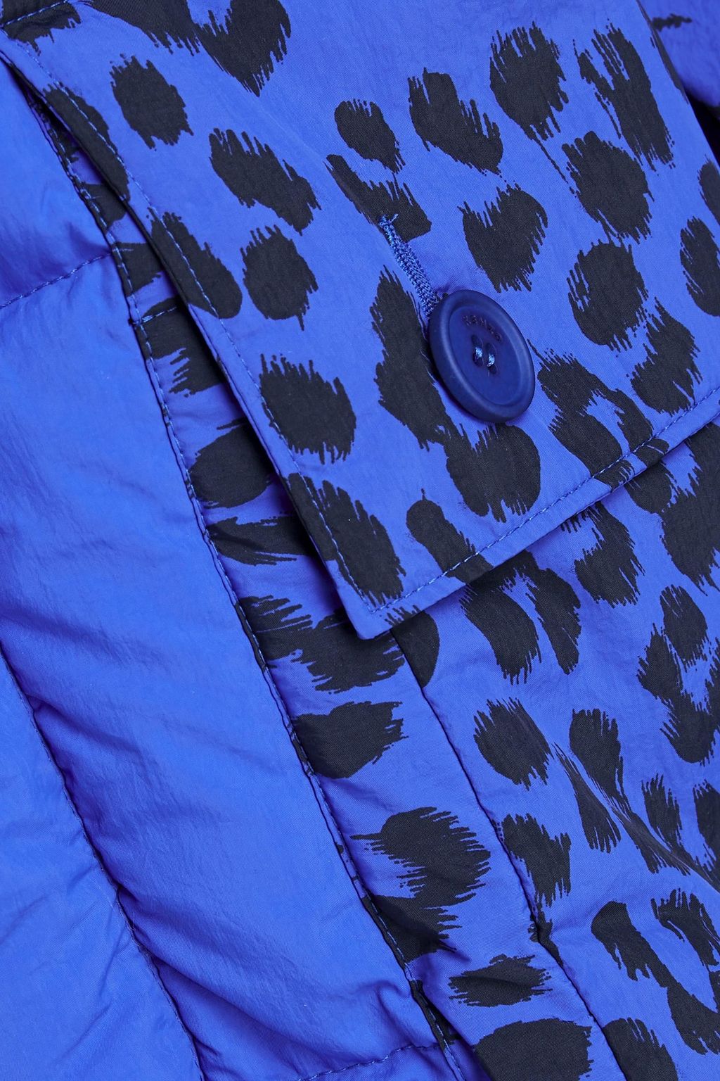 KENZO X KANSAI YAMAMOTO Quilted printed shell hooded down jacket