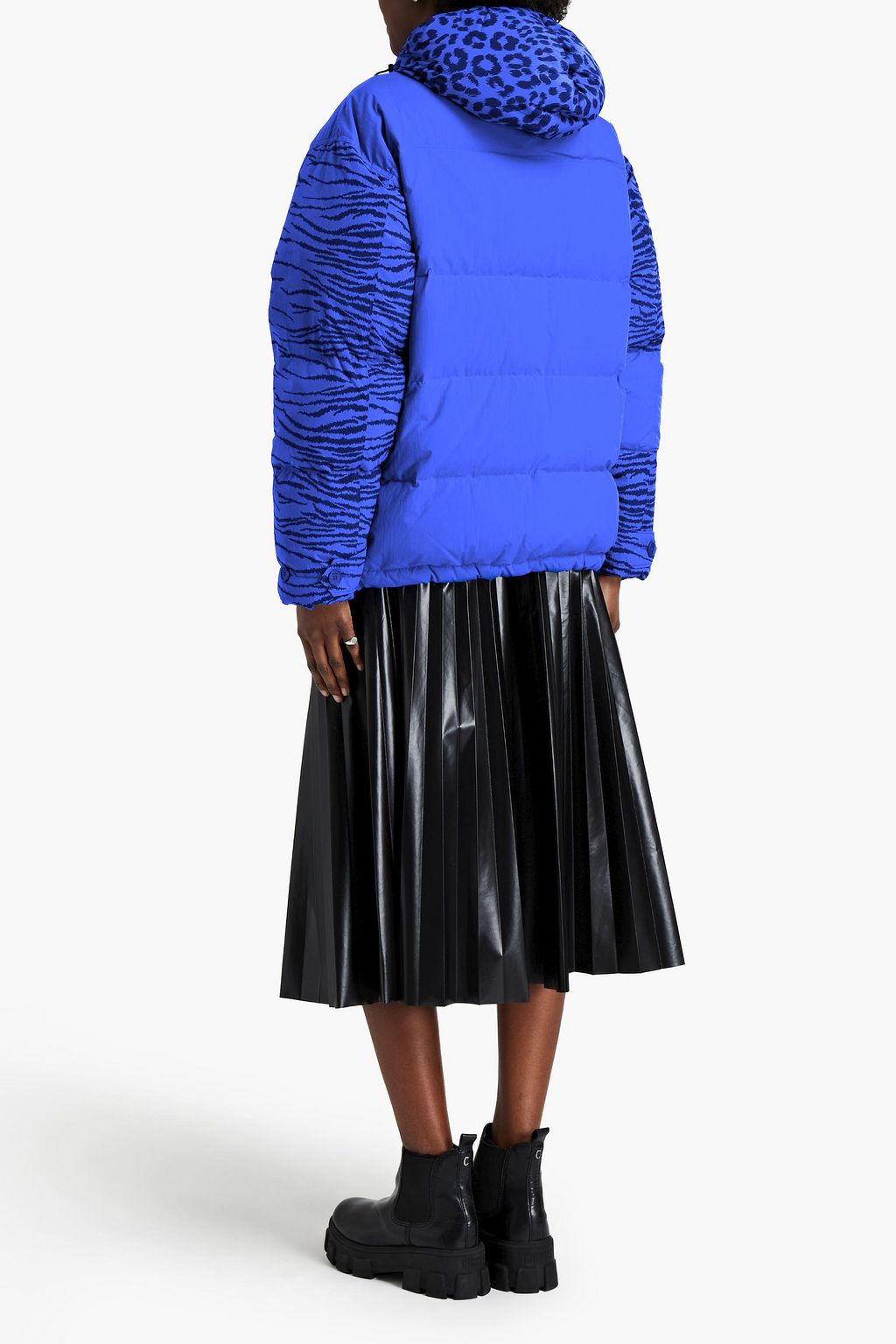 KENZO X KANSAI YAMAMOTO Quilted printed shell hooded down jacket