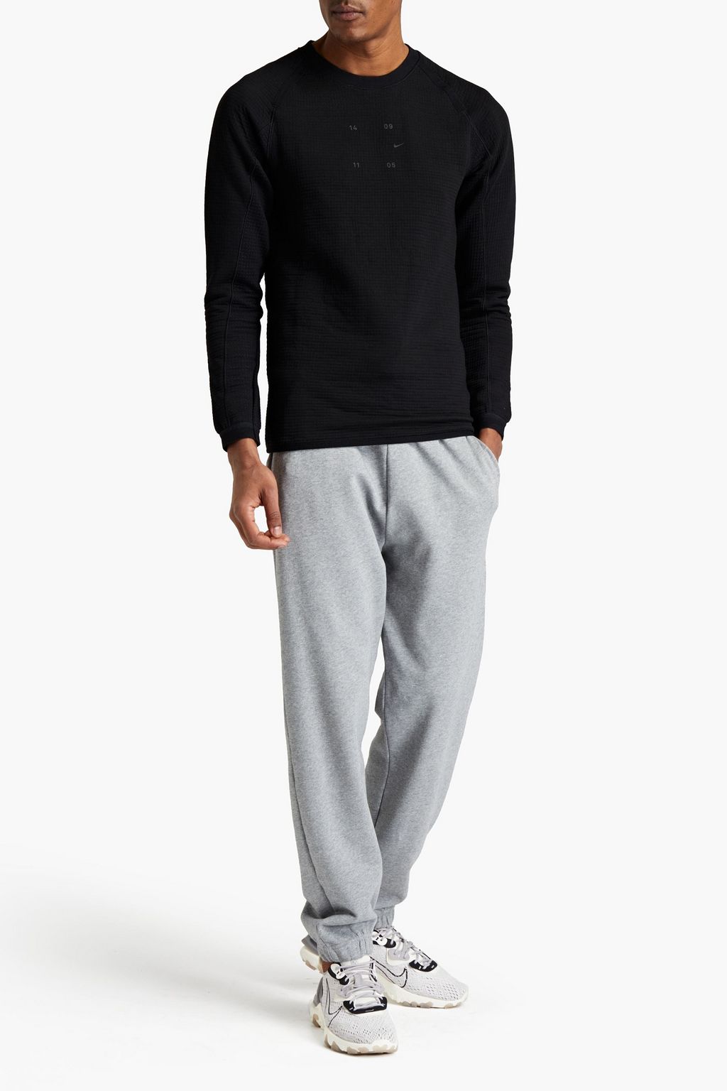 NIKE Embroidered printed stretch-jersey sweatshirt