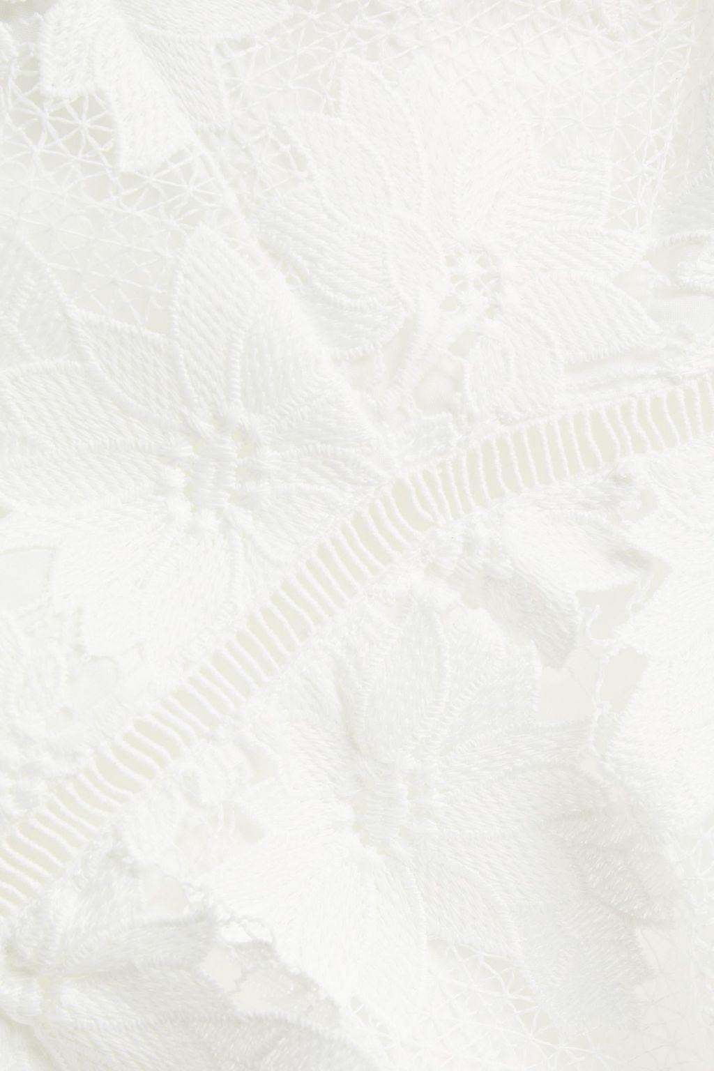 RACHEL ZOE Lattice-trimmed pleated macramé lace top