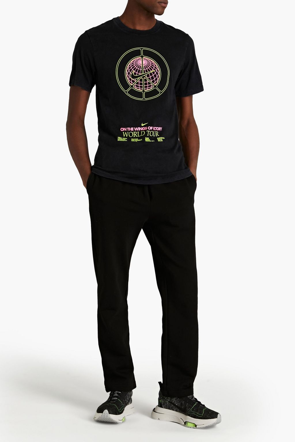 NIKE Printed cotton-jersey T-shirt