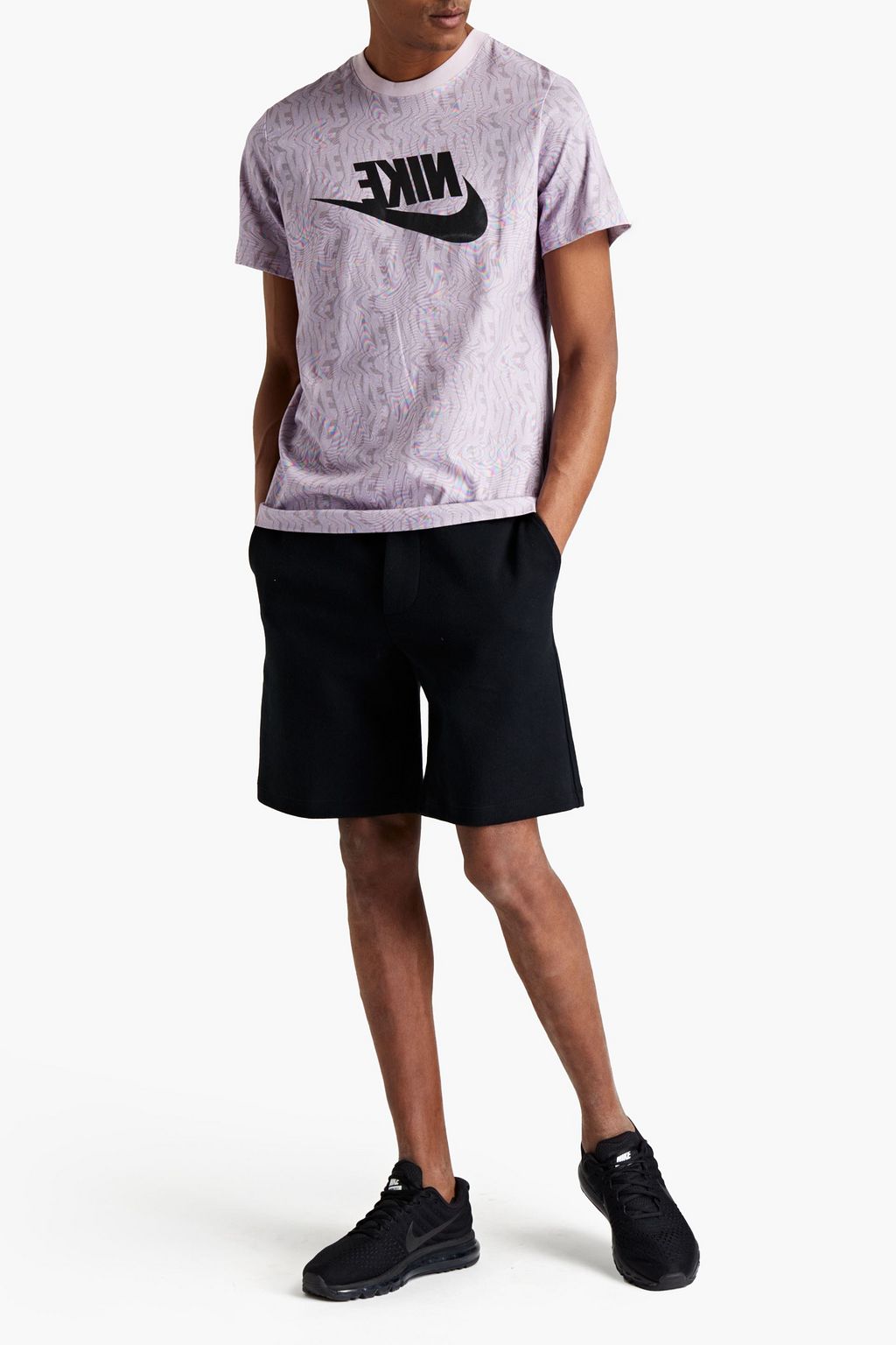 NIKE Printed cotton-jersey T-shirt