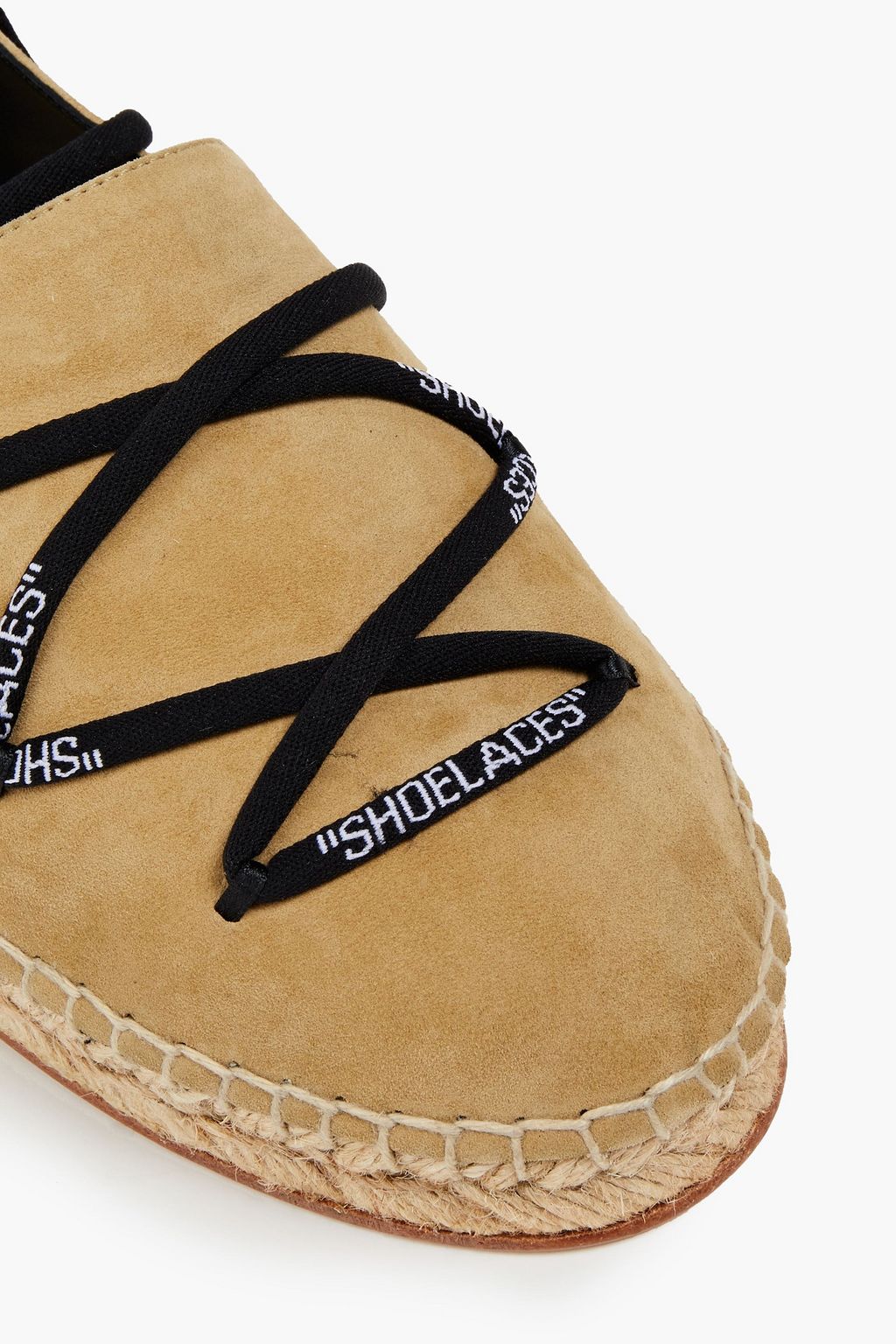 OFF-WHITE™ Jacquard-trimmed suede espadrilles