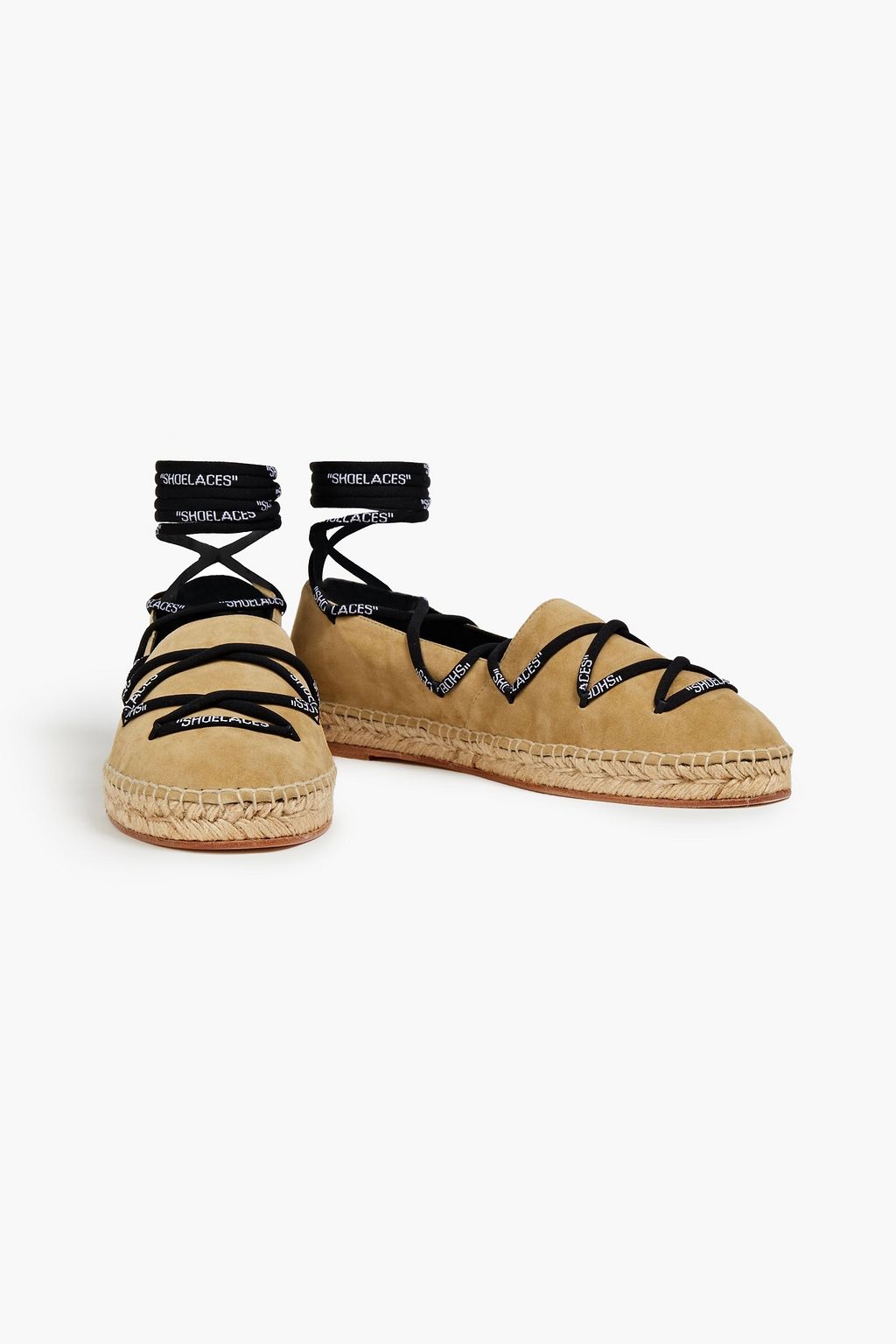 OFF-WHITE™ Jacquard-trimmed suede espadrilles