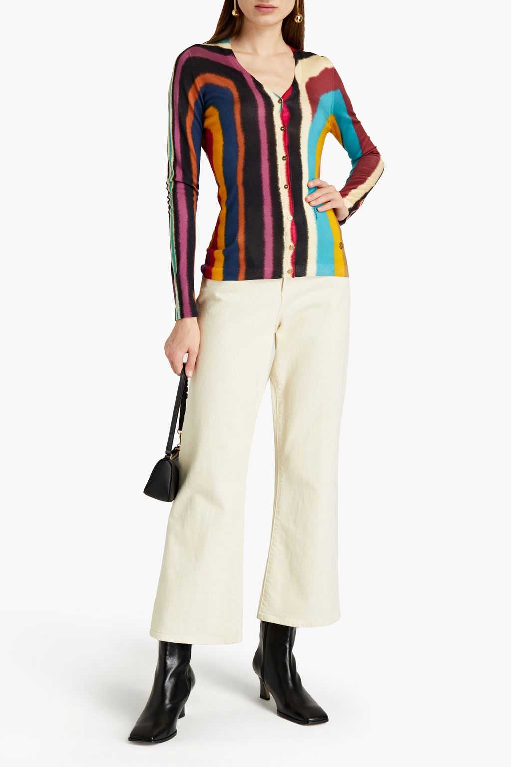 ROBERTO CAVALLI Striped silk cardigan