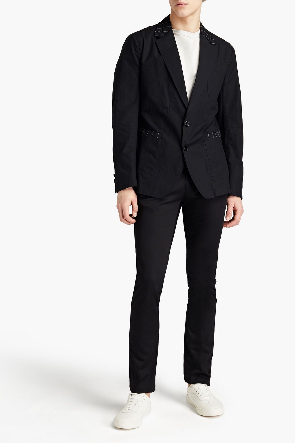 DOLCE&GABBANA Pinstriped cotton and wool-blend poplin blazer