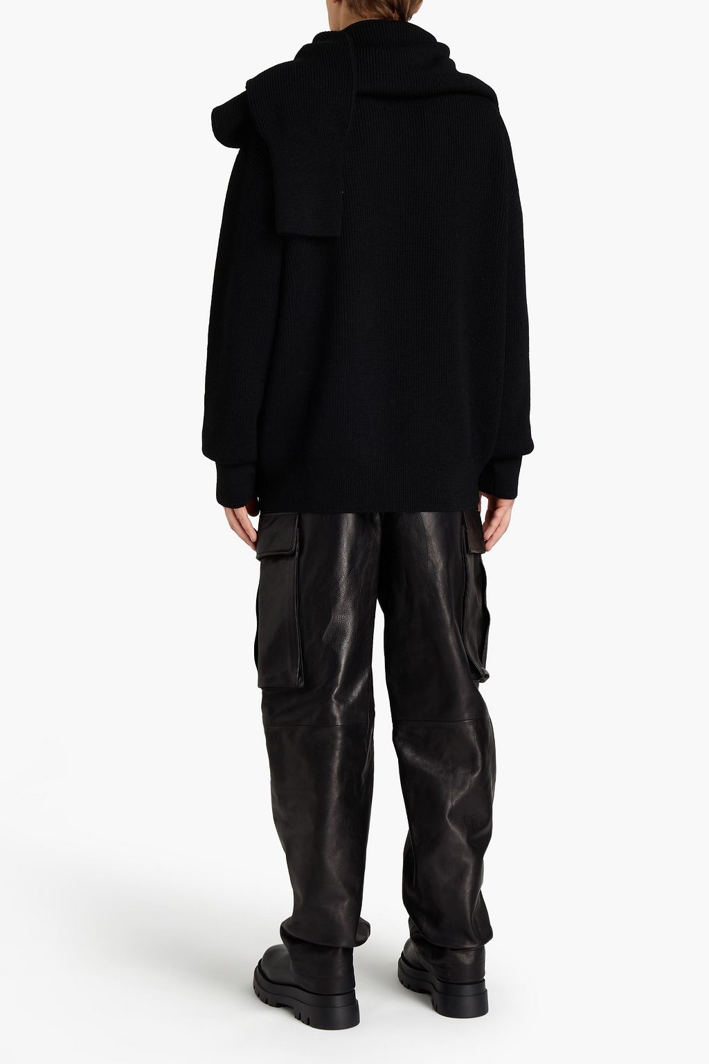 BALENCIAGA Oversized layered ribbed wool sweater