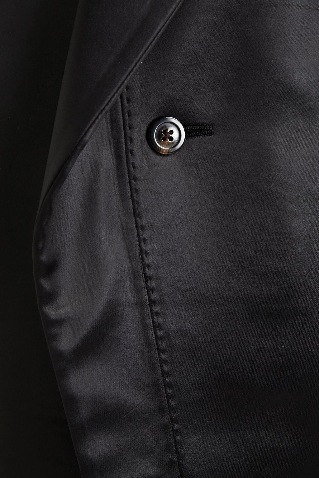 RICK OWENS Paneled buckle-detailed satin and scuba vest