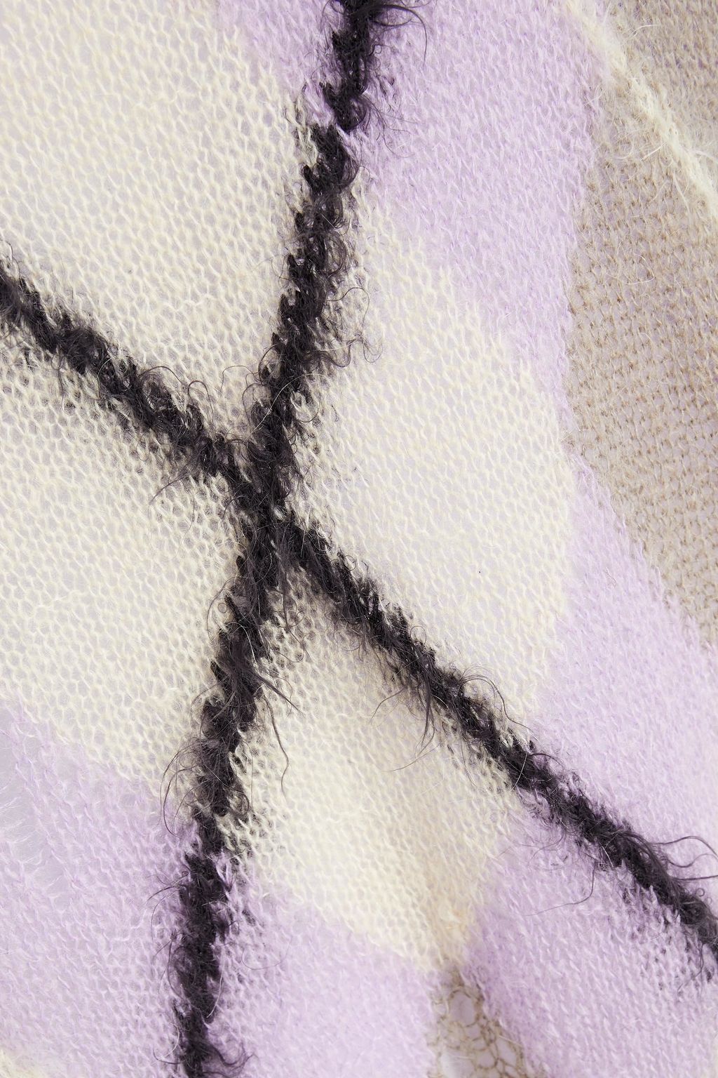 ACNE STUDIOS Oversized distressed argyle knitted sweater