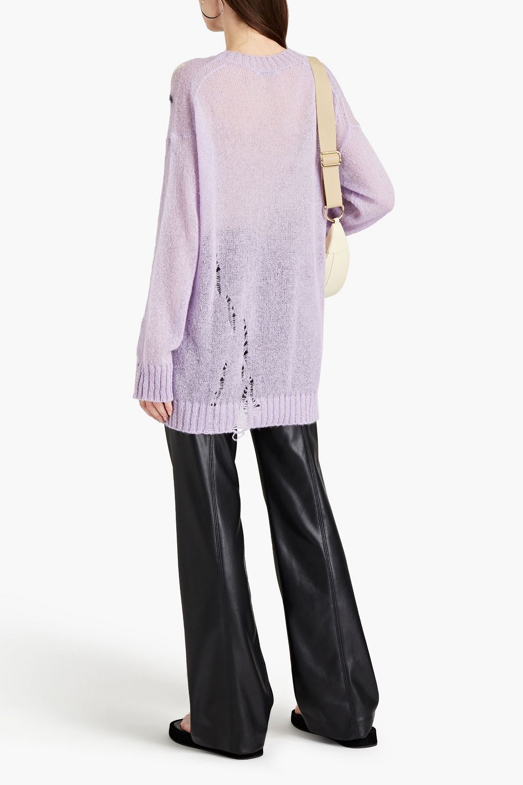 ACNE STUDIOS Oversized distressed argyle knitted sweater