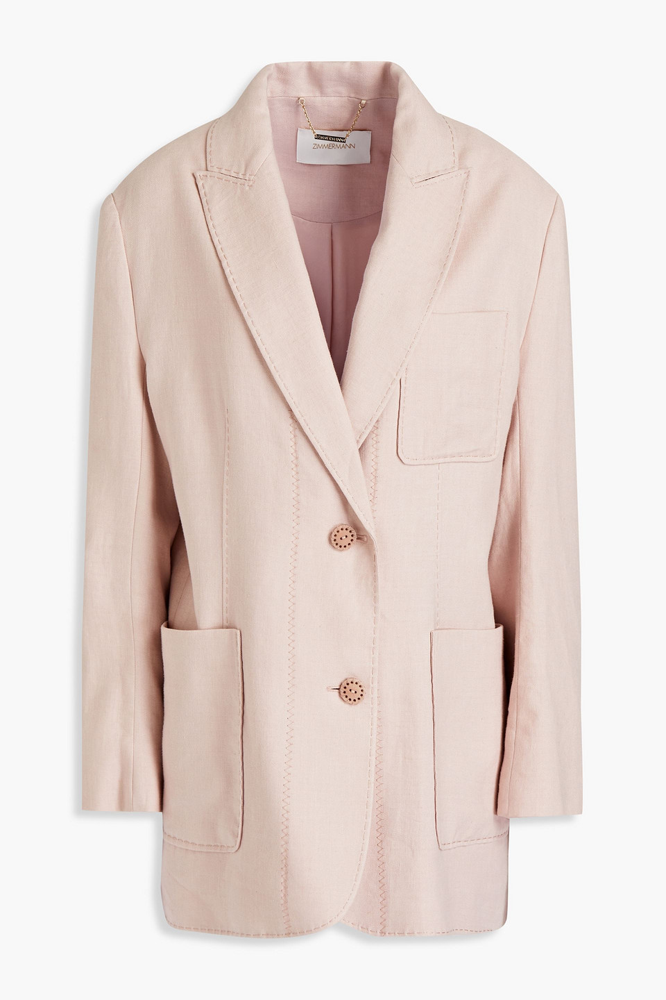 Linen-blend twill blazer