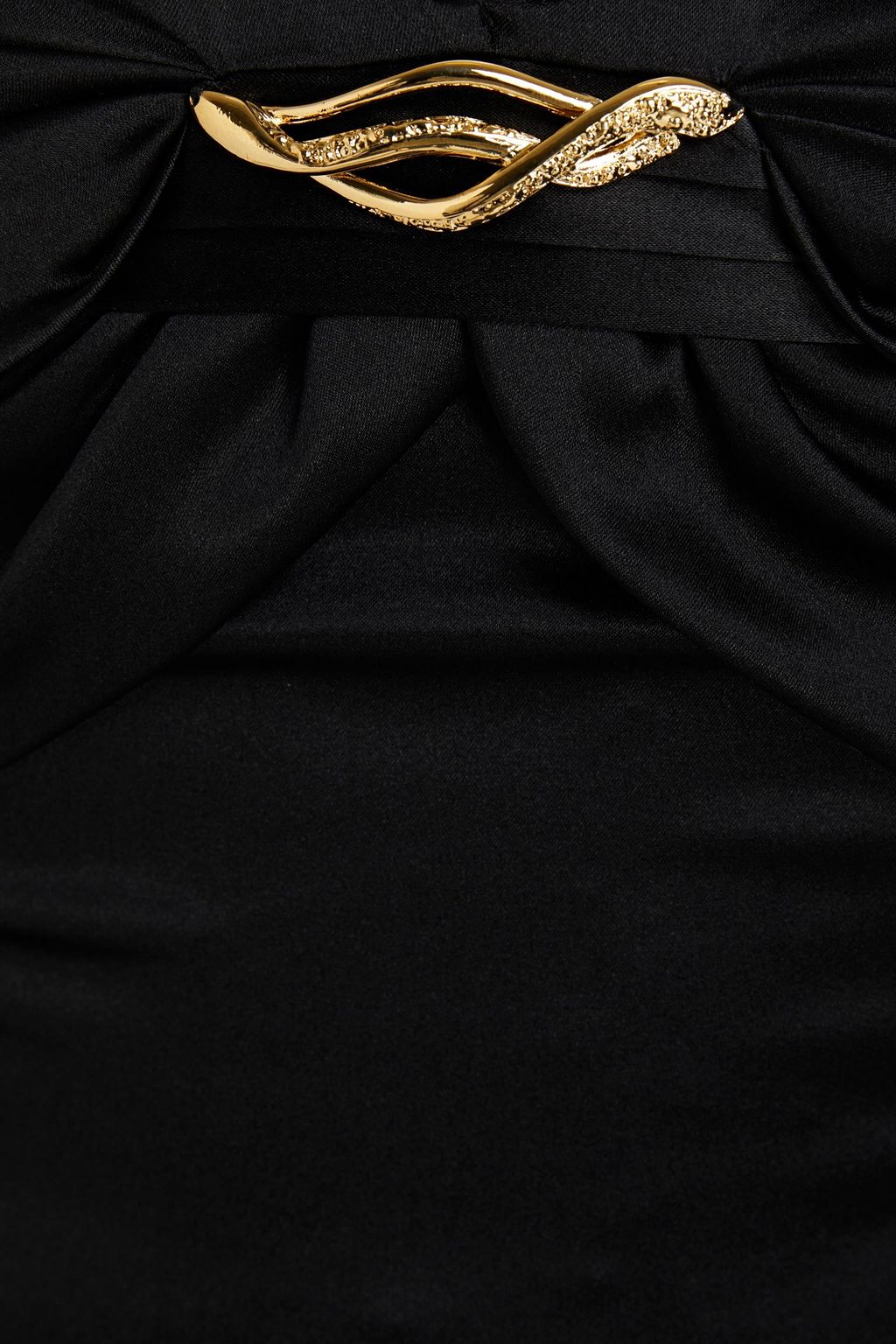 ROBERTO CAVALLI فستان من الساتان الحريري المرن بتصميم ملموم مزين بطبعات