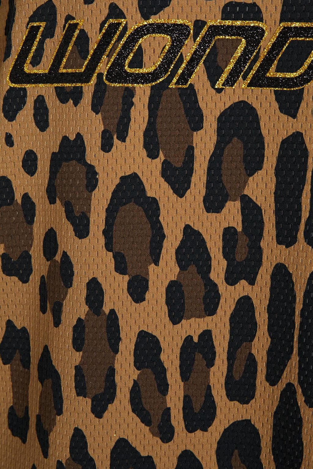 ROBERTO CAVALLI Glittered leopard-print mesh dress