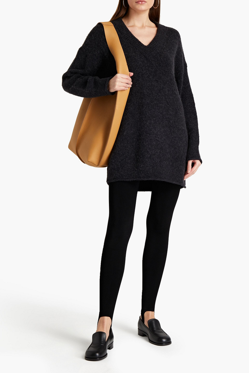 Acne Studios Oversized Mélange Knitted Jumper In Anthracite