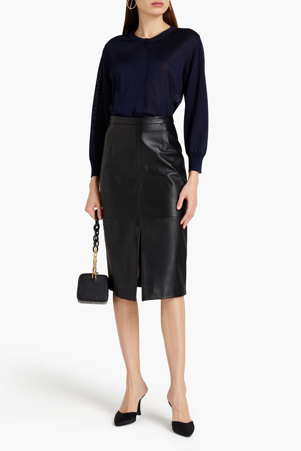 ROBERTO CAVALLI Lace-paneled knitted cardigan