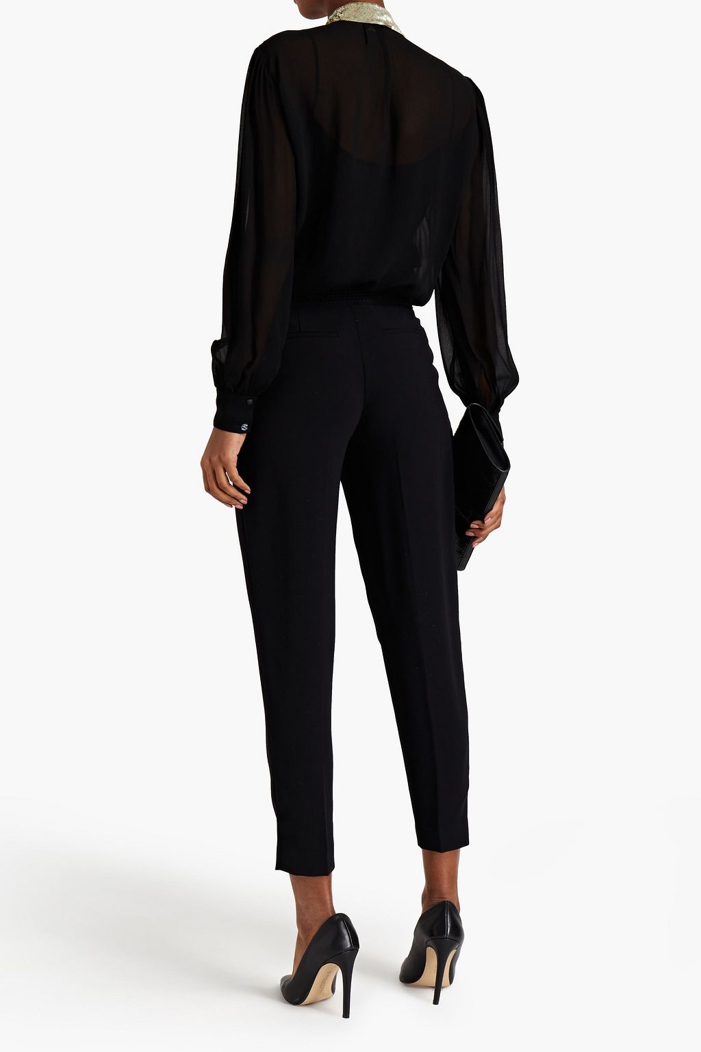 RACHEL ZOE Pleated cady tapered pants