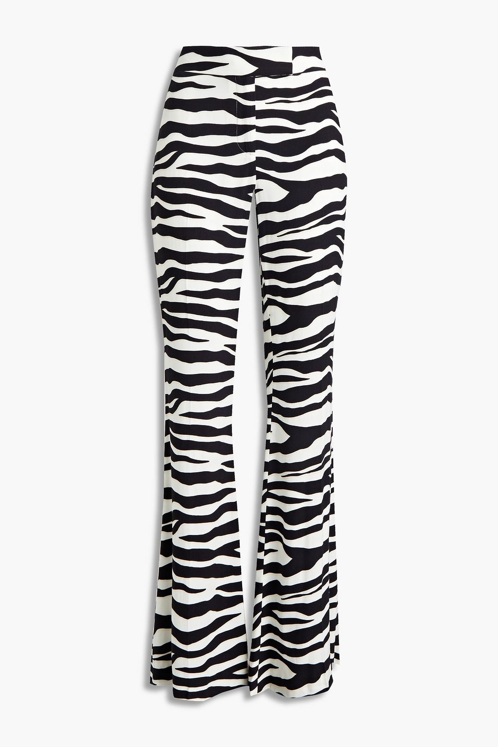 Zebra-print cady flared pants 