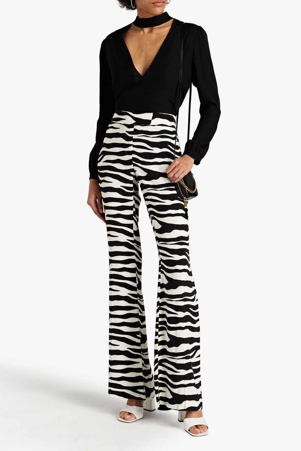 Rachel Zoe Zebra-print Cady Flared Trousers In Animal Print