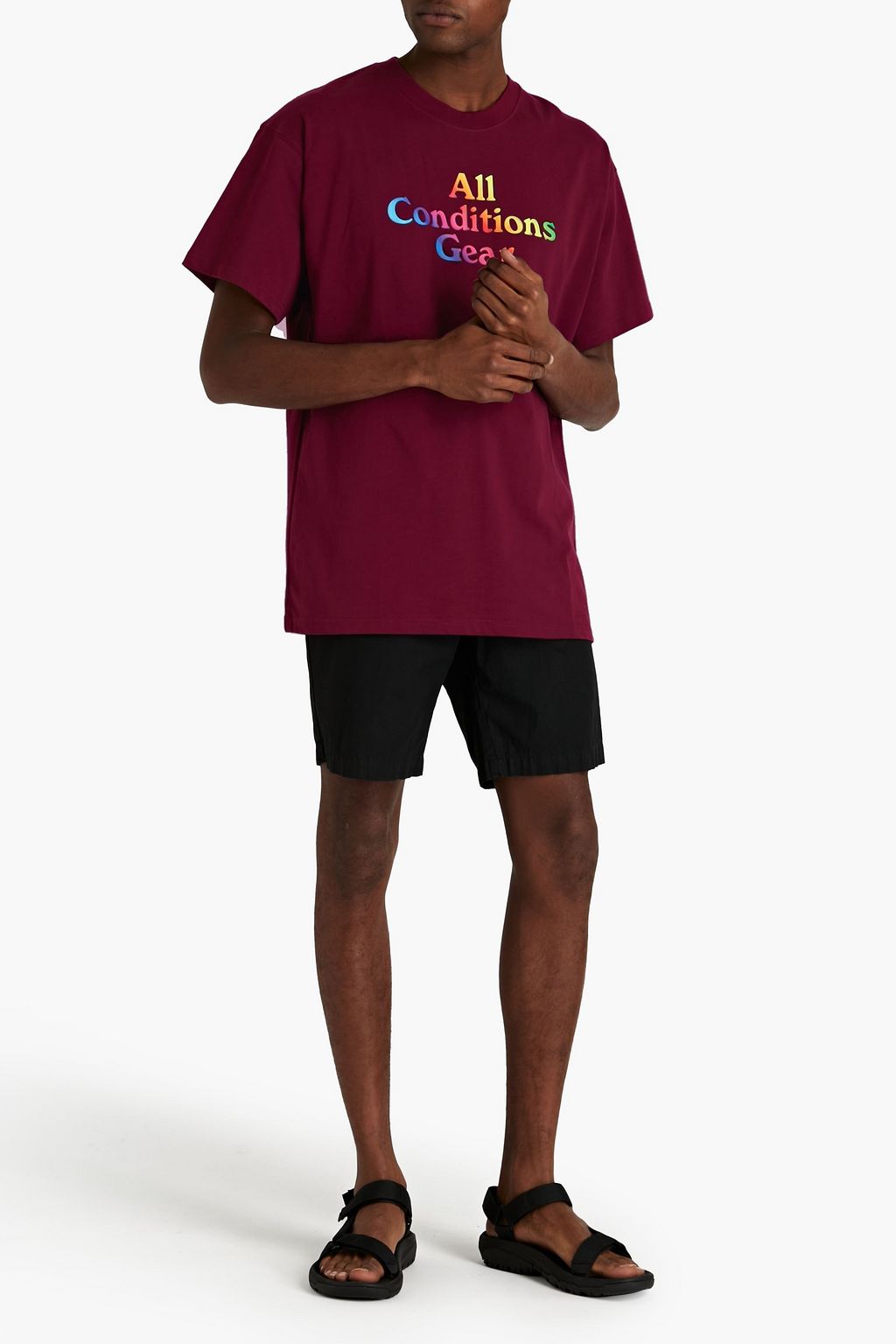 NIKE Printed cotton-jersey T-shirt