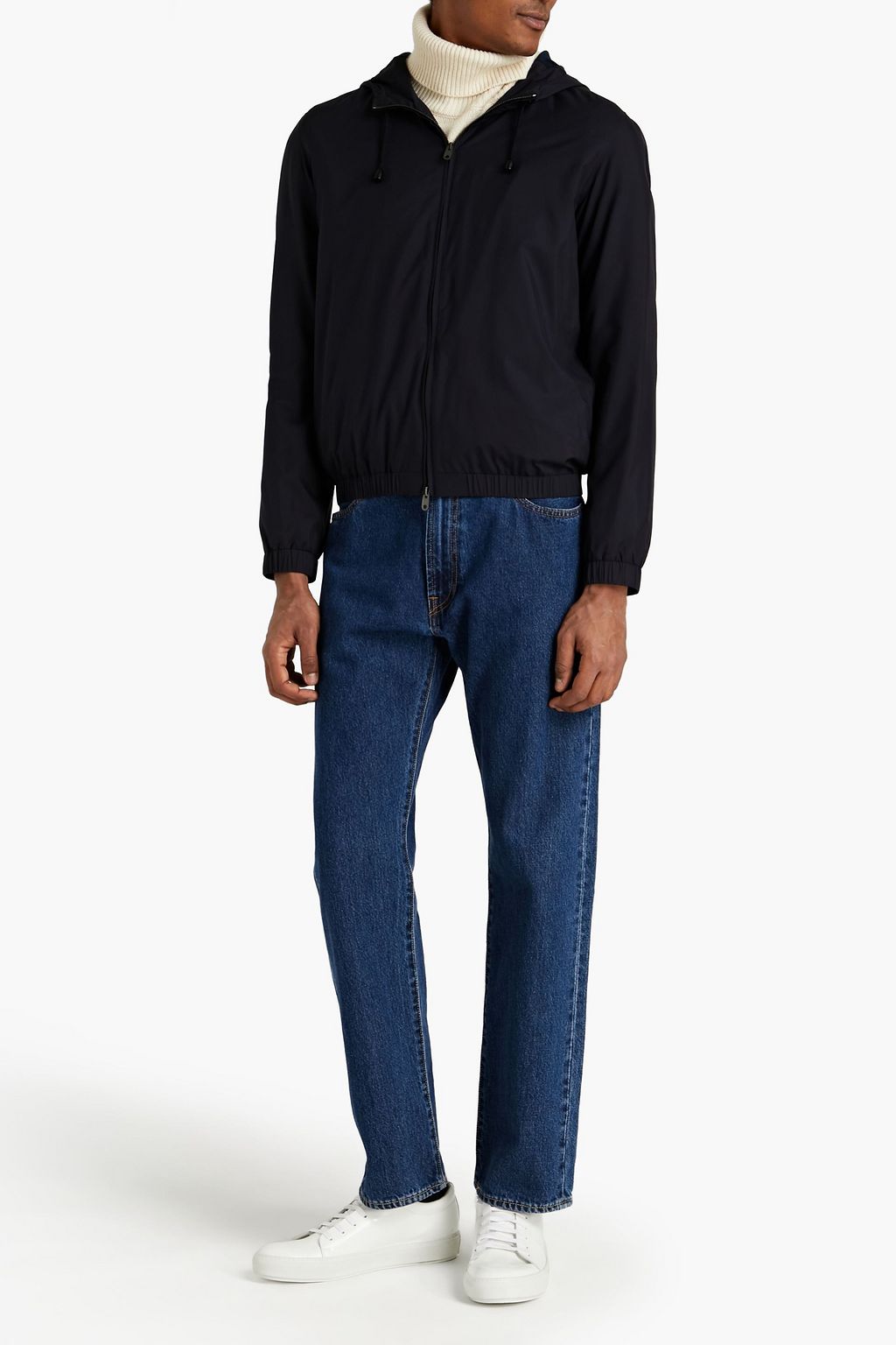 THE ROW Clement hooded silk jacket