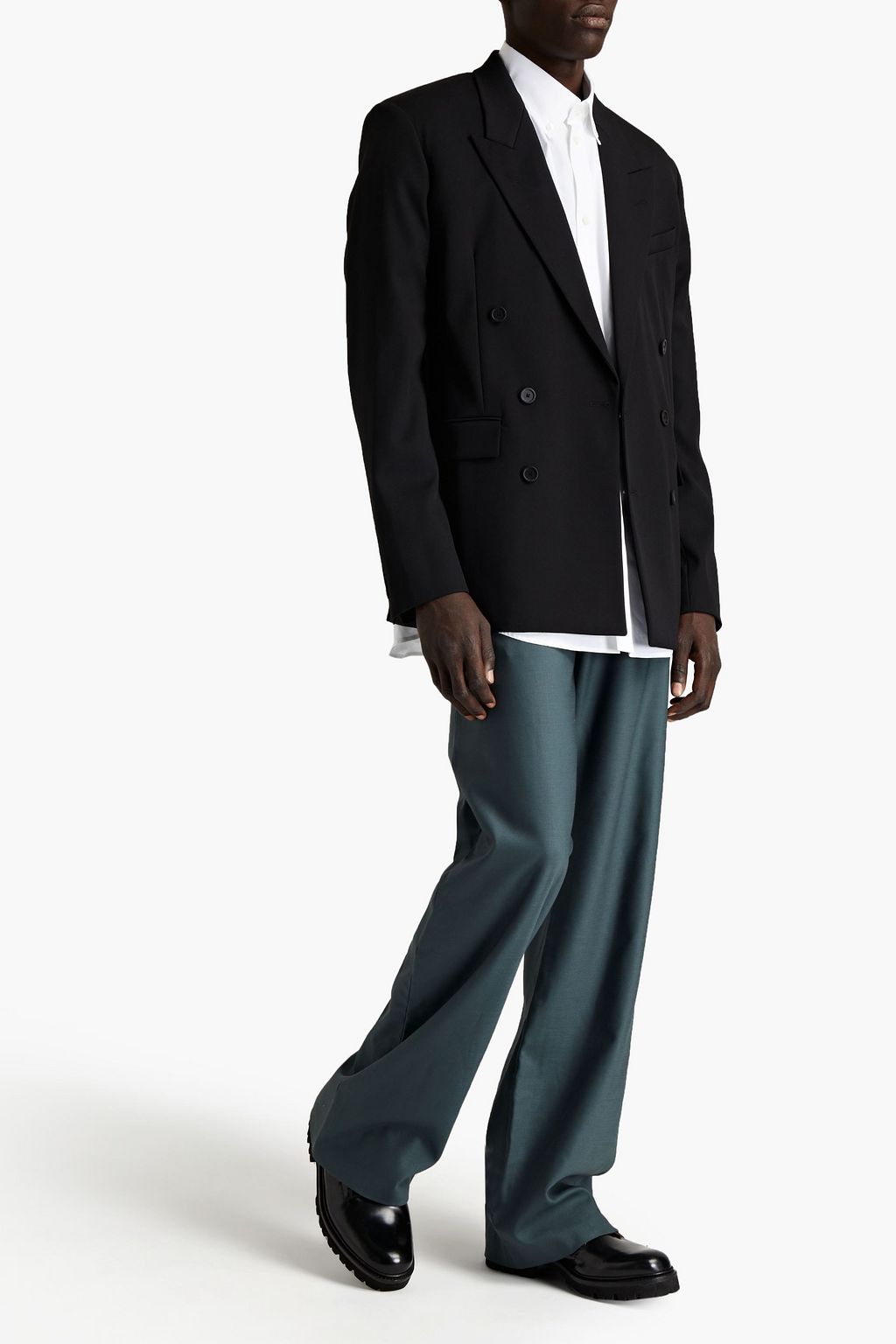 BALENCIAGA Double-breasted stretch-wool twill blazer