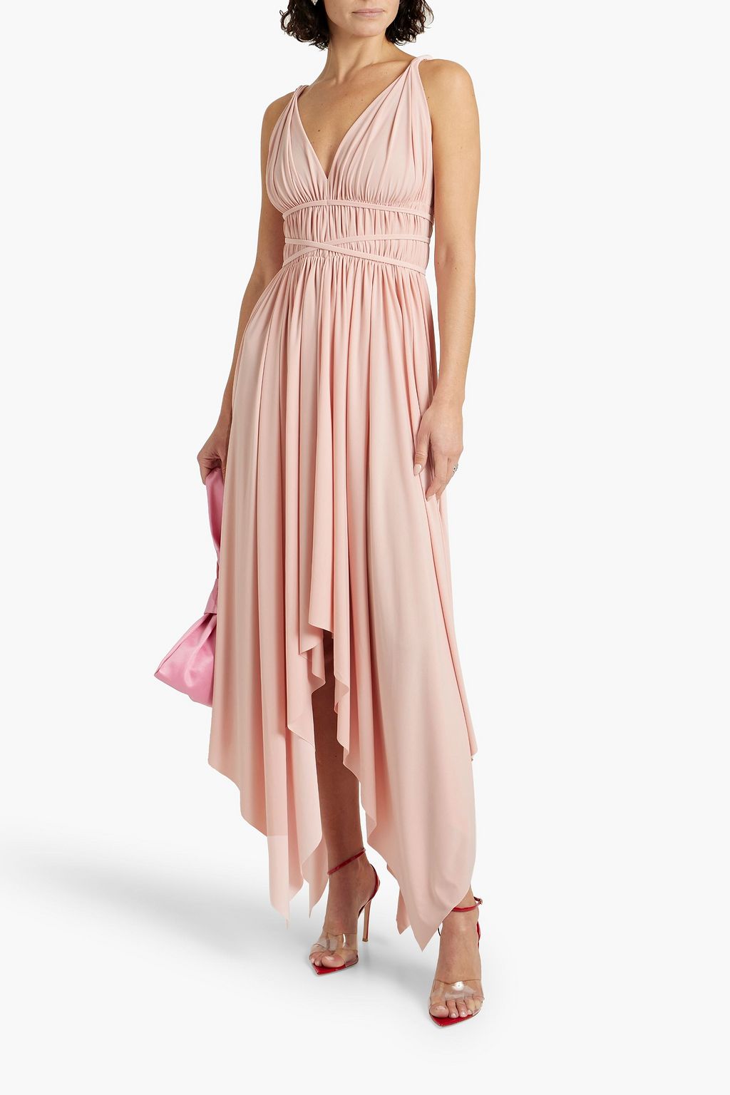 NORMA KAMALI Goddess gathered stretch-jersey dress | THE OUTNET