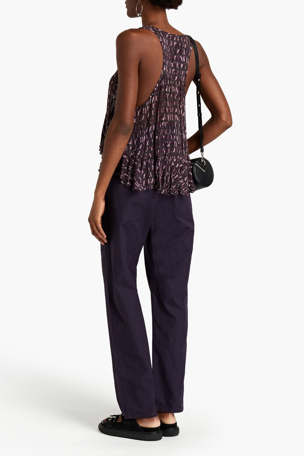 MARANT ÉTOILE Paggy cotton and linen-blend canvas straight-leg pants