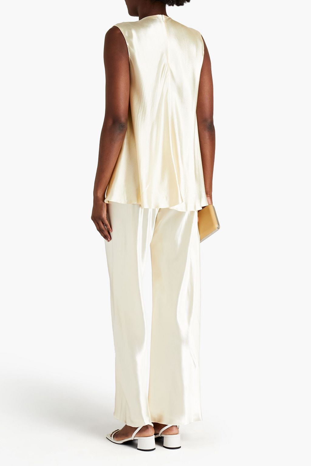 Ecru Gala satin wide-leg pants | Sale 
