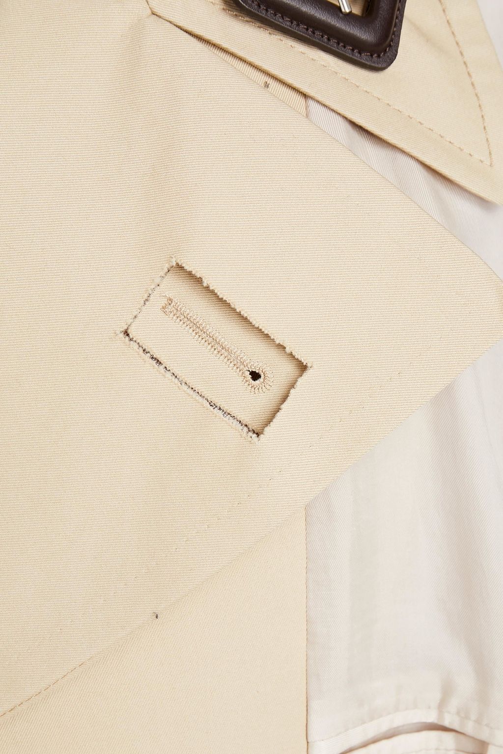 MAISON MARGIELA Charmeuse-paneled double-breasted cotton-gabardine trench coat