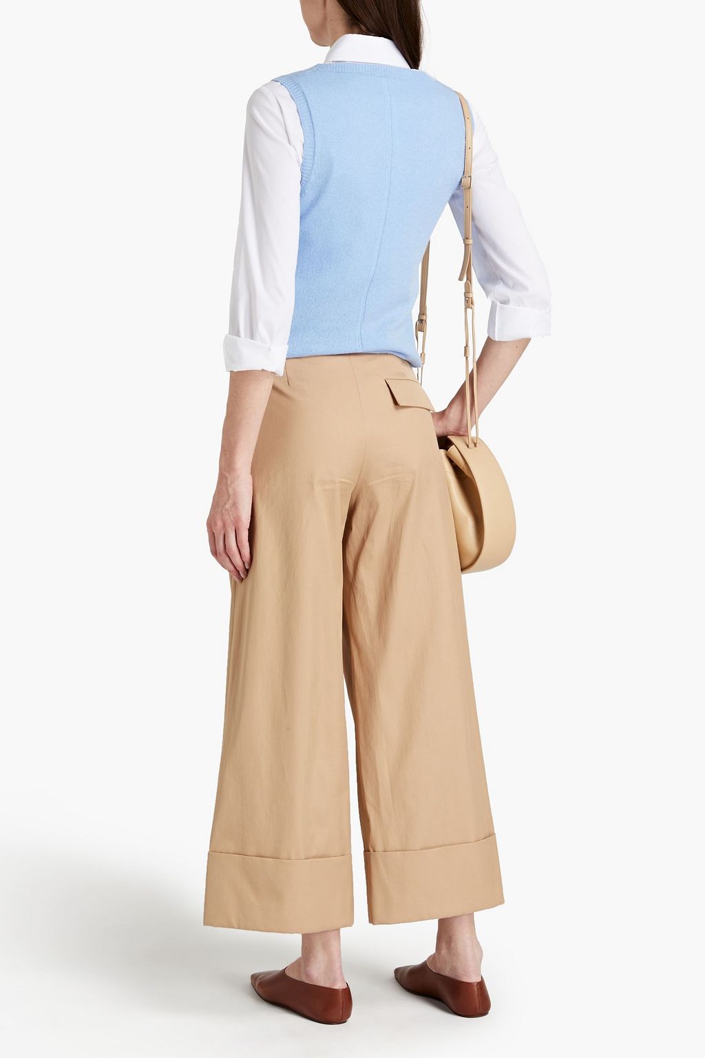 THE ROW Carter Cropped Hose mit weitem Bein aus Baumwoll-Twill