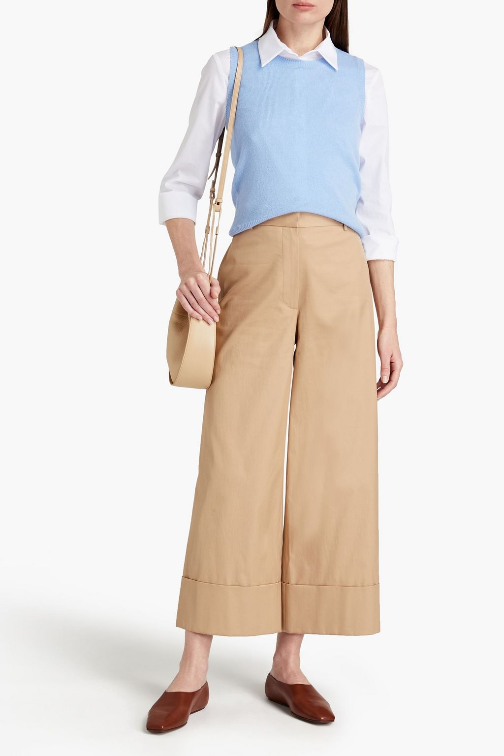 THE ROW Carter Cropped Hose mit weitem Bein aus Baumwoll-Twill