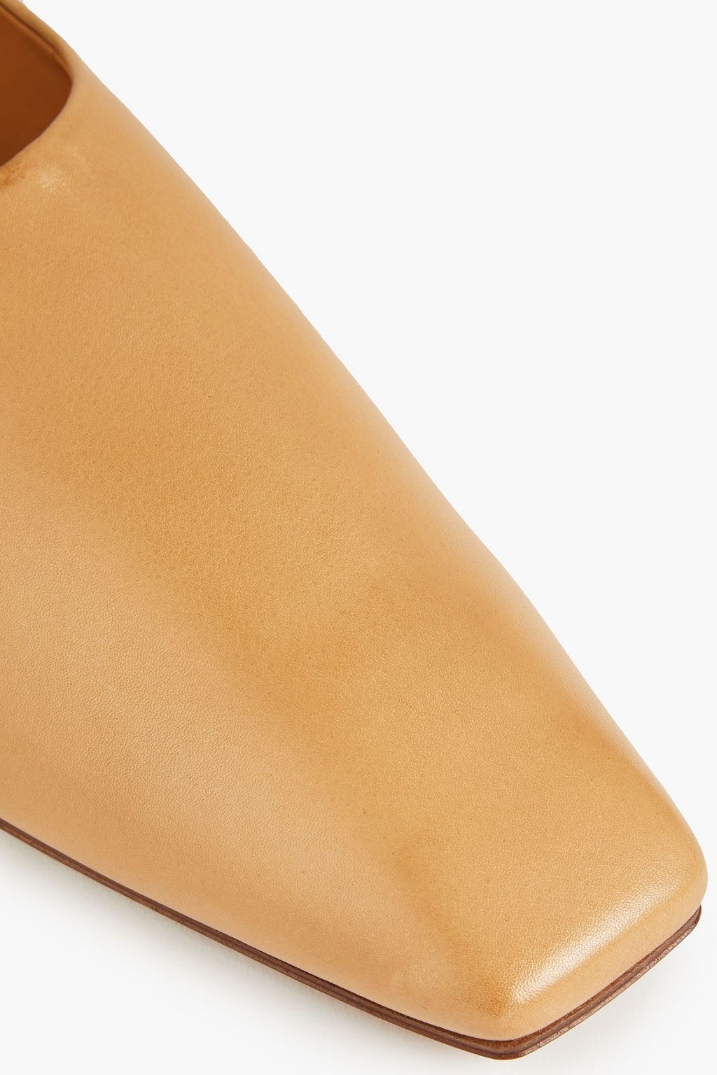 THE ROW Square Toe leather ballet flats