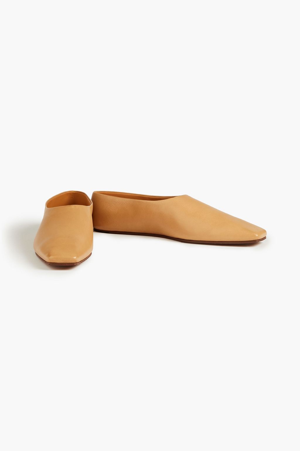 THE ROW Square Toe leather ballet flats